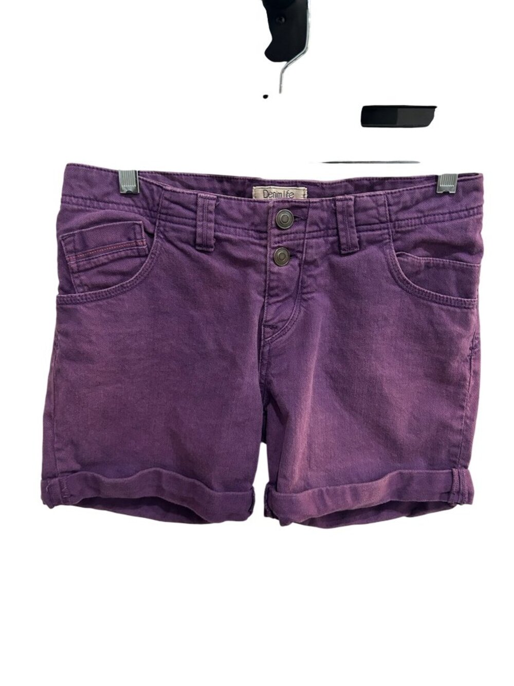 Denim Life by Pimkie Purple Stylish Cuffed Denim Shorts Size 34 Coquette Boho